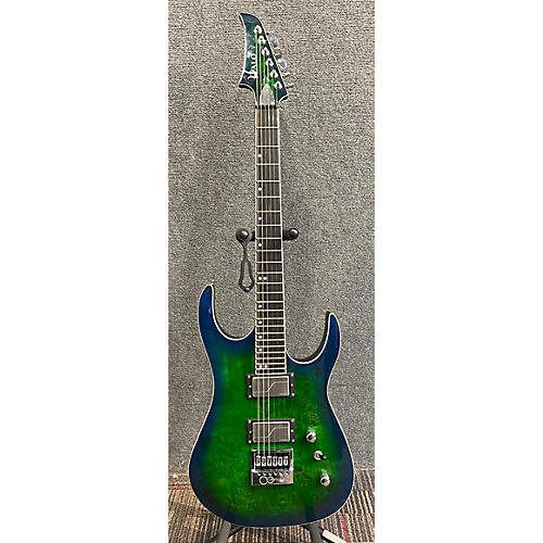 Halo Used Halo Merus Blue Green Burl Solid Body Electric Guitar Blue Green Burl