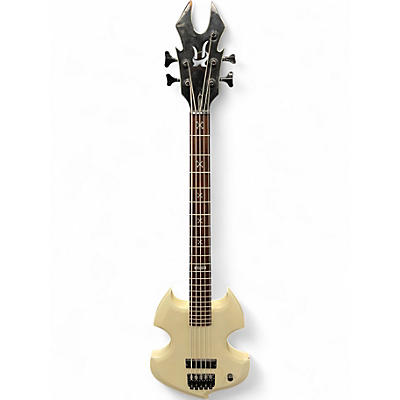 Used Halo Satyr 5 Off White Electric Bass Guitar