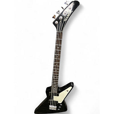 Used Hamer 1980's Explorer style  black Electric Bass Guitar