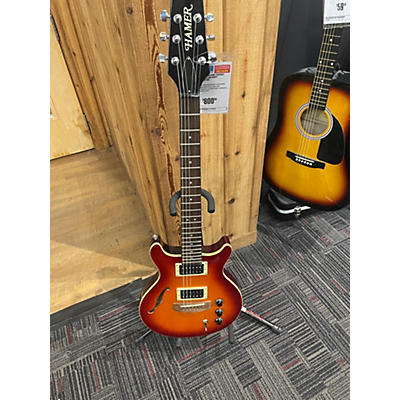 Hamer Used Hamer DUOTONE Cherry Sunburst Hollow Body Electric Guitar