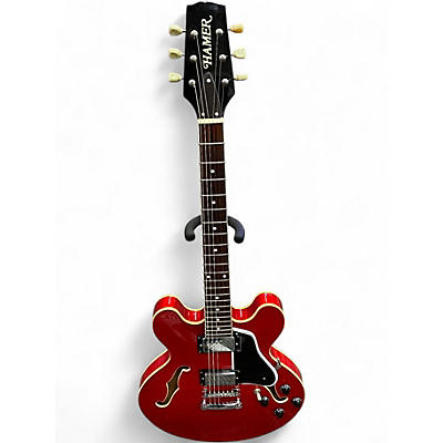 Used Hamer Echotone 335 Style Cherry Red Hollow Body Electric Guitar