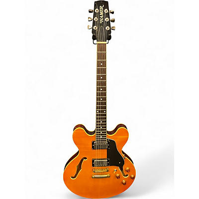 Used Hamer Echotone FM Trans Amber Hollow Body Electric Guitar