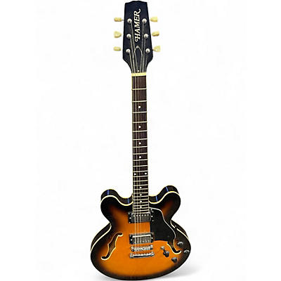 Used Hamer Echotone Sunburst Hollow Body Electric Guitar