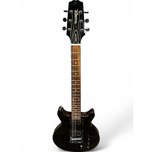 Used Hamer XT SUNBURST FT Dark Red Sparkle Flake Solid Body Electric Guitar Dark Red Sparkle Flake