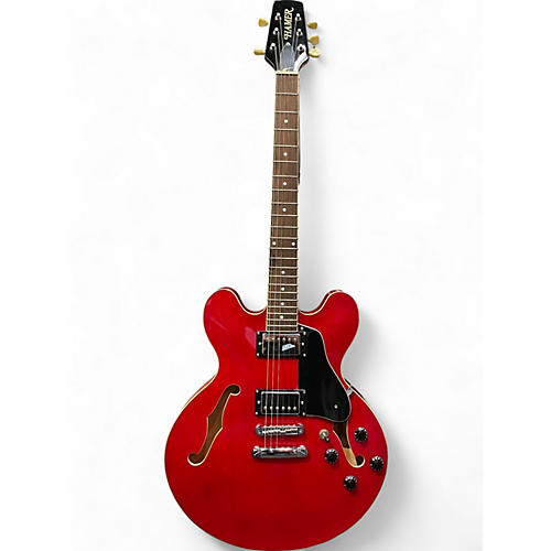 Used Hamer echotone Red Hollow Body Electric Guitar Red