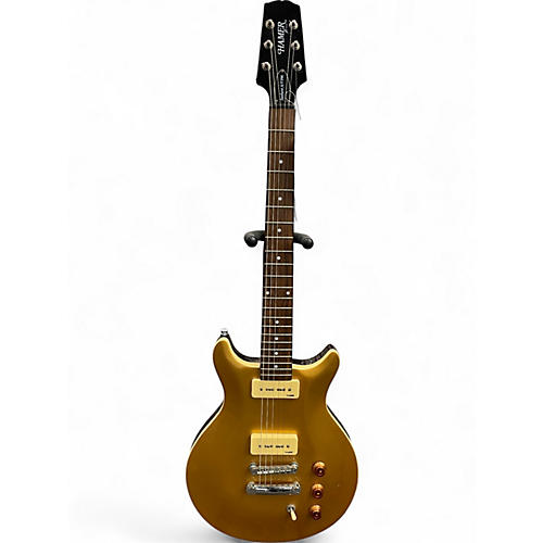 Used Hamer sunburst a/t p90 Gold Solid Body Electric Guitar Gold