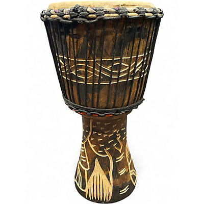 Used Handmade CARVED Djembe
