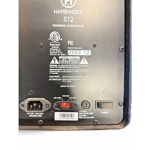 Used Harbinger s12 Powered Subwoofer