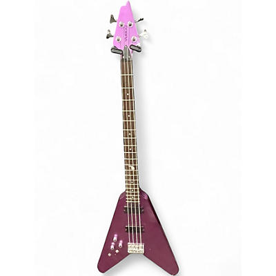 Used HardLuck Kings COBRA V BASS LEFT HANDED Purple Electric Bass Guitar