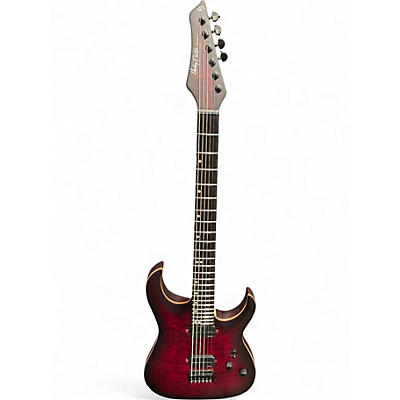 Used Harley Benton Amarok Baritone Red Quilt Solid Body Electric Guitar