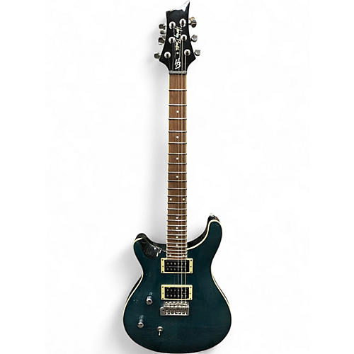 Used Harley Benton CST-24 Deluxe Blue Solid Body Electric Guitar Blue