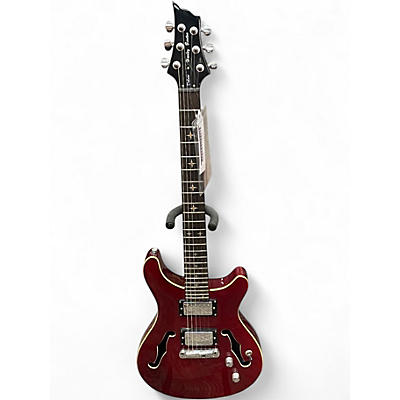 Used Harley Benton CST-24HB Deluxe Red Hollow Body Electric Guitar