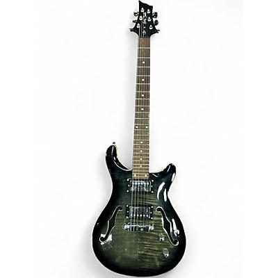 Used Harley Benton CST24  Trans Black Hollow Body Electric Guitar
