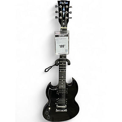 Used Harley Benton DC-200 Black Solid Body Electric Guitar