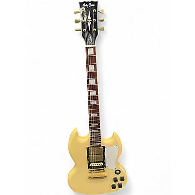 Used Harley Benton DC-600 VI Vintage Cream Solid Body Electric Guitar