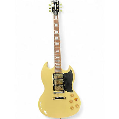 Used Harley Benton DC-600 VI Vintage Ivory Solid Body Electric Guitar