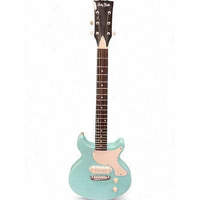 Used Harley Benton DC JR Blue Solid Body Electric Guitar