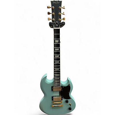 Used Harley Benton DC LTD Gotoh Blue Solid Body Electric Guitar