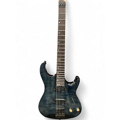 Used Harley Benton DULLAHAN Headless  blue Solid Body Electric Guitar