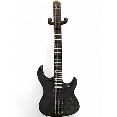 Used Harley Benton Dullahan-AT 24 Transparent Black Solid Body Electric Guitar