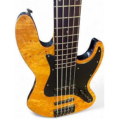 Used Harley Benton Element 5 String Burl Electric Bass Guitar