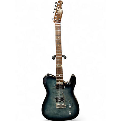 Used Harley Benton FUSION-III PRO SERIES FLAME BLUE BURST Solid Body Electric Guitar