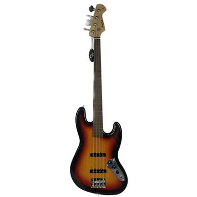 Used Harley Benton JB-40FL 3 Tone Sunburst Electric Bass Guitar