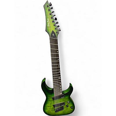 Used Harley Benton Multi Scale 8-NT Green Solid Body Electric Guitar