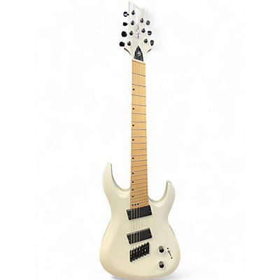Used Harley Benton R457 7 String Multiscale White Solid Body Electric Guitar