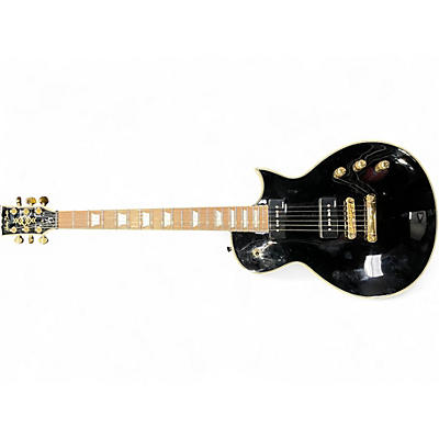 Used Harley Benton SC Custom 3 Black and Gold Solid Body Electric Guitar