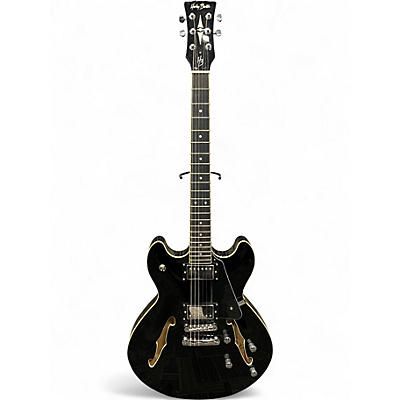Used Harley Benton SH-200 Black Hollow Body Electric Guitar