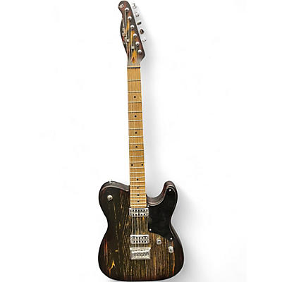 Used Harley Benton T Style Black and Yellow Solid Body Electric Guitar