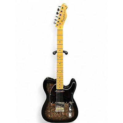 Used Harley Benton TE70 Deluxe Black Paisley Solid Body Electric Guitar