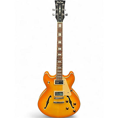 Used Harley Benton hb35 orange lemon drop burst Hollow Body Electric Guitar