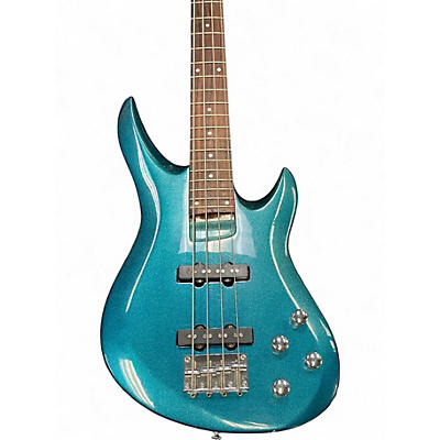 Used Harmonia DOUBLE CUTAWAY METALLIC BLUE Electric Bass Guitar