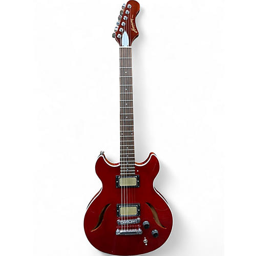 Used Harmony COMET Cherry Hollow Body Electric Guitar Cherry