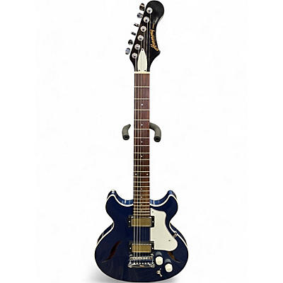 Used Harmony Comet Midnight Blue Hollow Body Electric Guitar