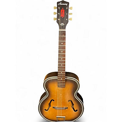 Used Harmony F-65 2 Color Sunburst Acoustic Guitar
