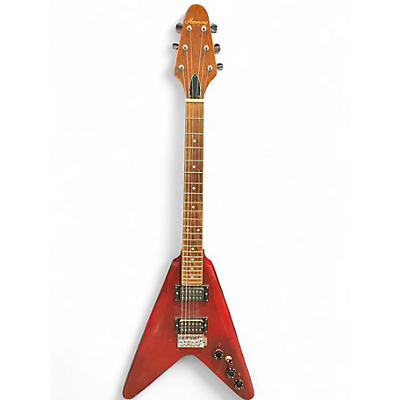 Used Harmony FLYING V RED Solid Body Electric Guitar