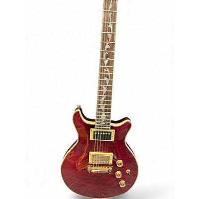 Used Harmony Flower Pot inlay Red Solid Body Electric Guitar