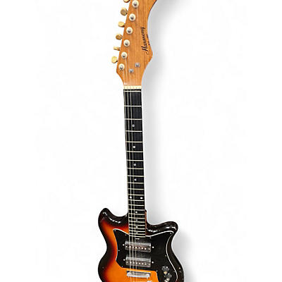 Used Harmony H-802 2 Color Sunburst Hollow Body Electric Guitar