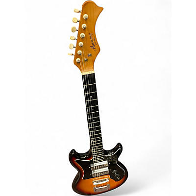Used Harmony H-802 2 Color Sunburst Solid Body Electric Guitar