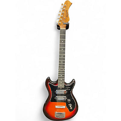 Used Harmony H802 3 Color Sunburst Solid Body Electric Guitar