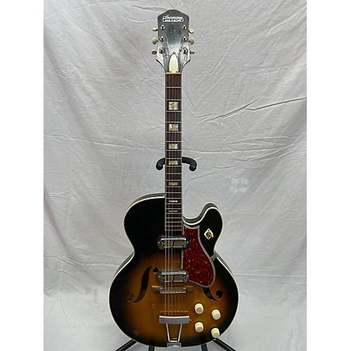 Harmony Used Harmony Meteor H71 3 Tone Sunburst Hollow Body Electric Guitar 3 Tone Sunburst