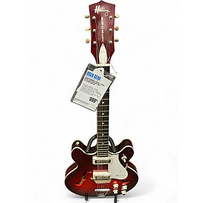 Used Harmony ROCKET Candy Apple Red Hollow Body Electric Guitar