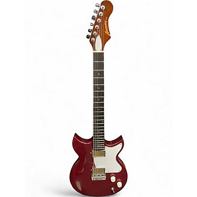 Used Harmony Rebel Burgundy Solid Body Electric Guitar