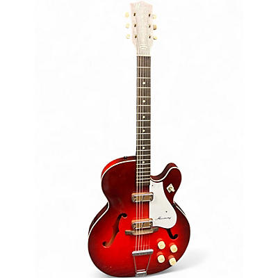 Used Harmony Rocket Red Hollow Body Electric Guitar