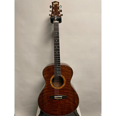 Used Harvey Leach 14 Fret Cm258 Natural Acoustic Guitar