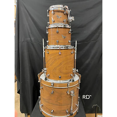 Used Hendrix Drums 4 piece Perfect Ply Walnut Natural Drum Kit