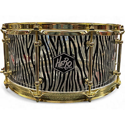 Used Hero Drumworks 6.5X14 Acrylic  Zebra Drum